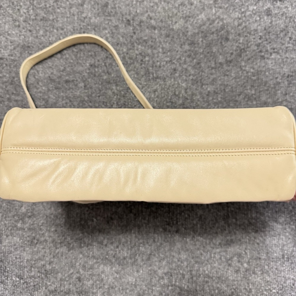 Vintage Etienne Aigner Gathered Cream Leather Shoulder Bag Purse NOS Mirror - Picture 6 of 12